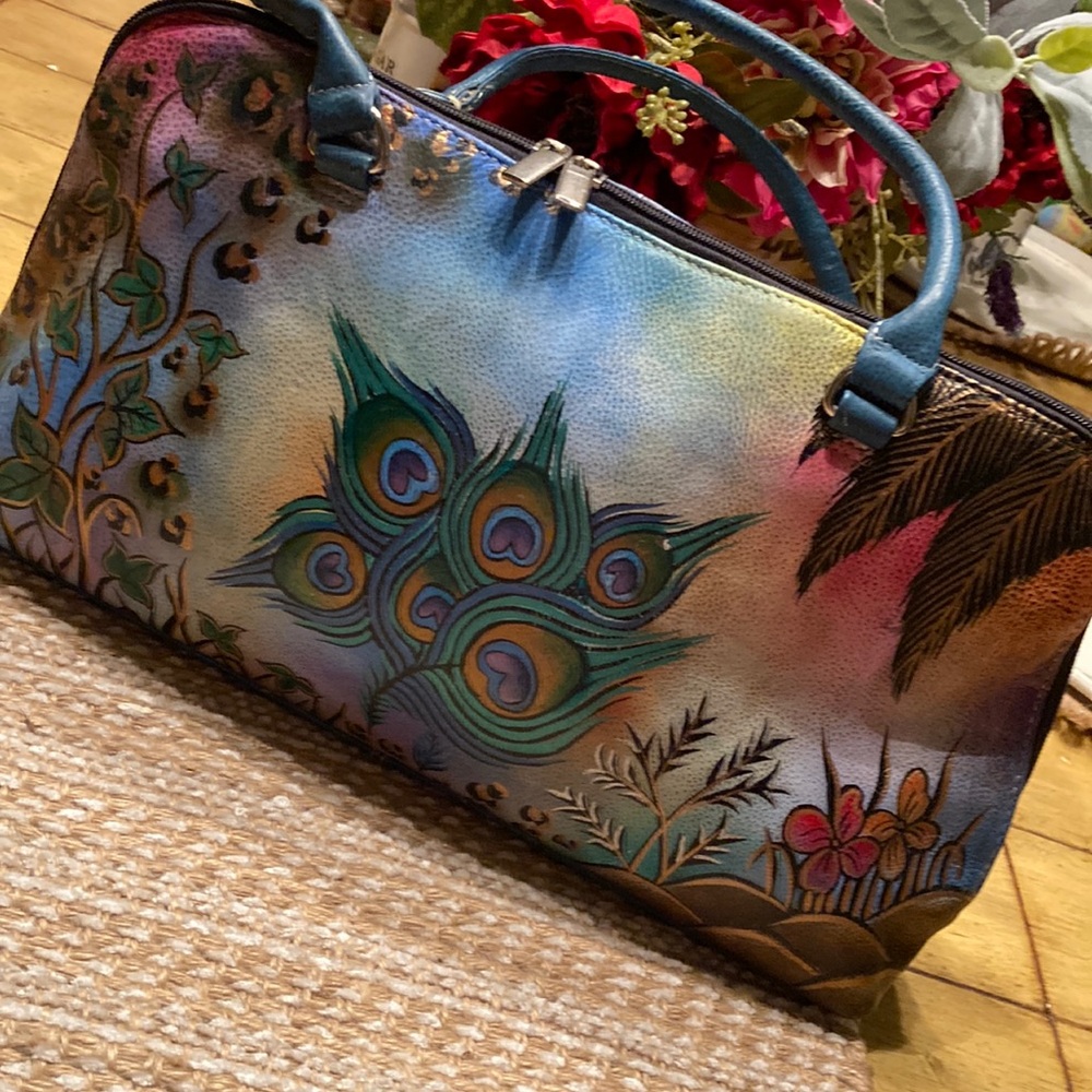 Hand-Painted Multicolor Leather Bag - Picture 2 of 16
